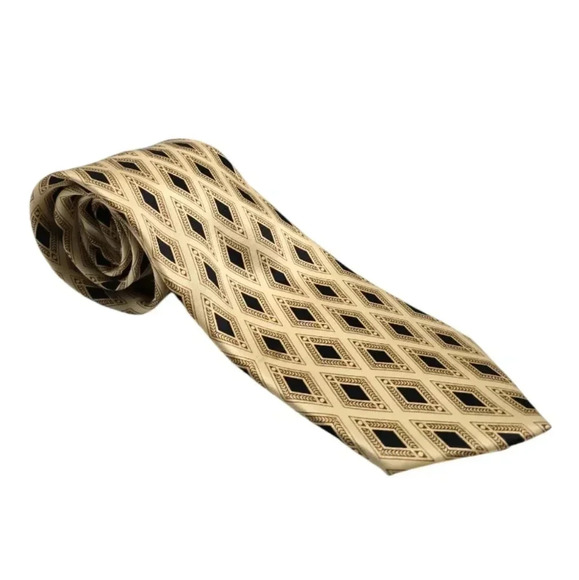 {Lanvin} Men's Silk Tie In Geometric Print - Picture 1 of 8